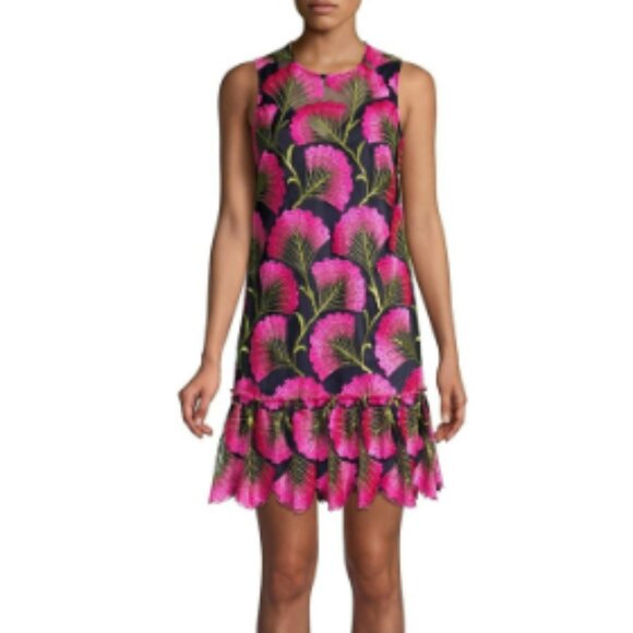 Trina Turk Barbra Drop Flounce Midi Dress Size 2 - Picture 1 of 10